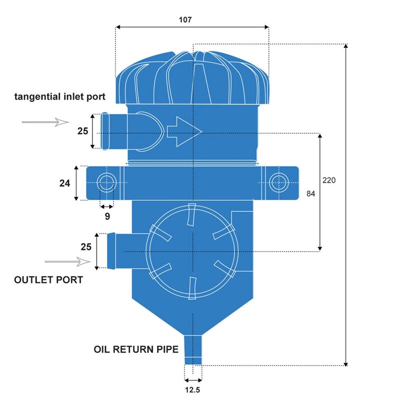 Filtre universel de prise de séparateur d'huile de Provent 200 pour le bidon d'huile de Toyota Landcruiser chargé par 4Wds de Turbo de patrouille de Ford 2Mgd-1