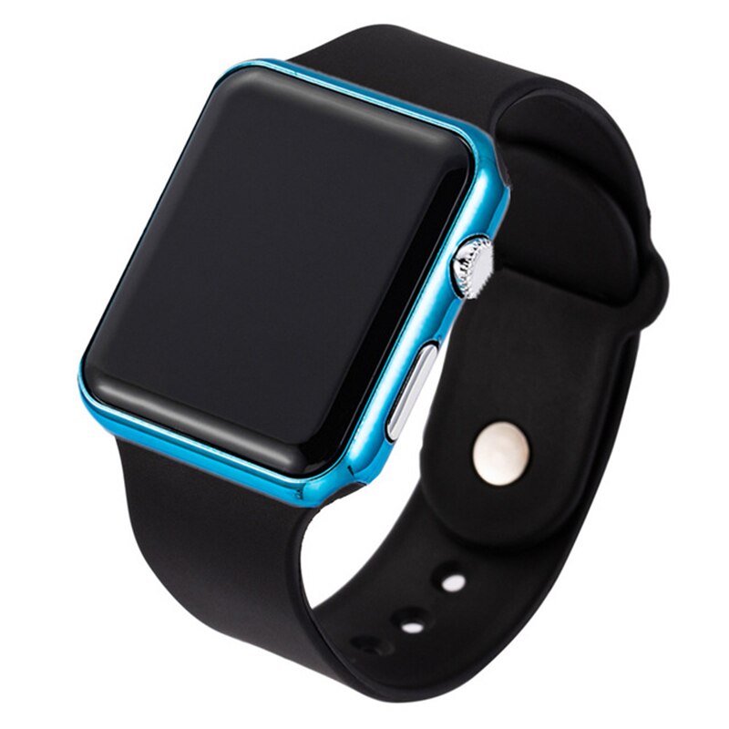 Sport Digitale Horloge Mannen Vrouwen Horloge Led Elektronische Horloge Mannen Vrouwen Horloges Dames Siliconen Band Klok Relogio Digitale: Black Blue