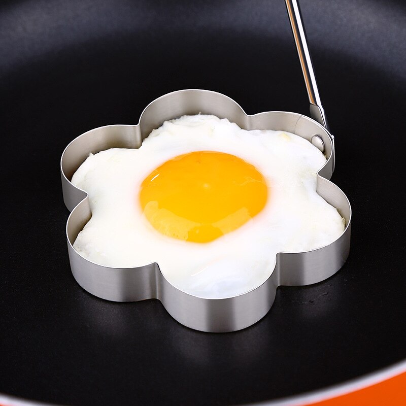 Rvs gebakken eieren model ei pannenkoek morgenmad omelet pan køkken koken omelet model