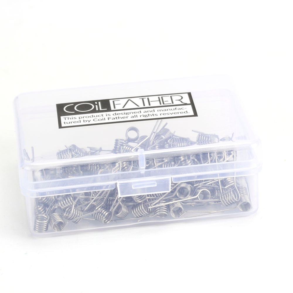 100pcs Coil Father Premade NI80 SS316 Prebuilt Coil 22ga 24ga 26ga 28ga Alien Clapton Heating Wire RDA Tank For E Cigarette