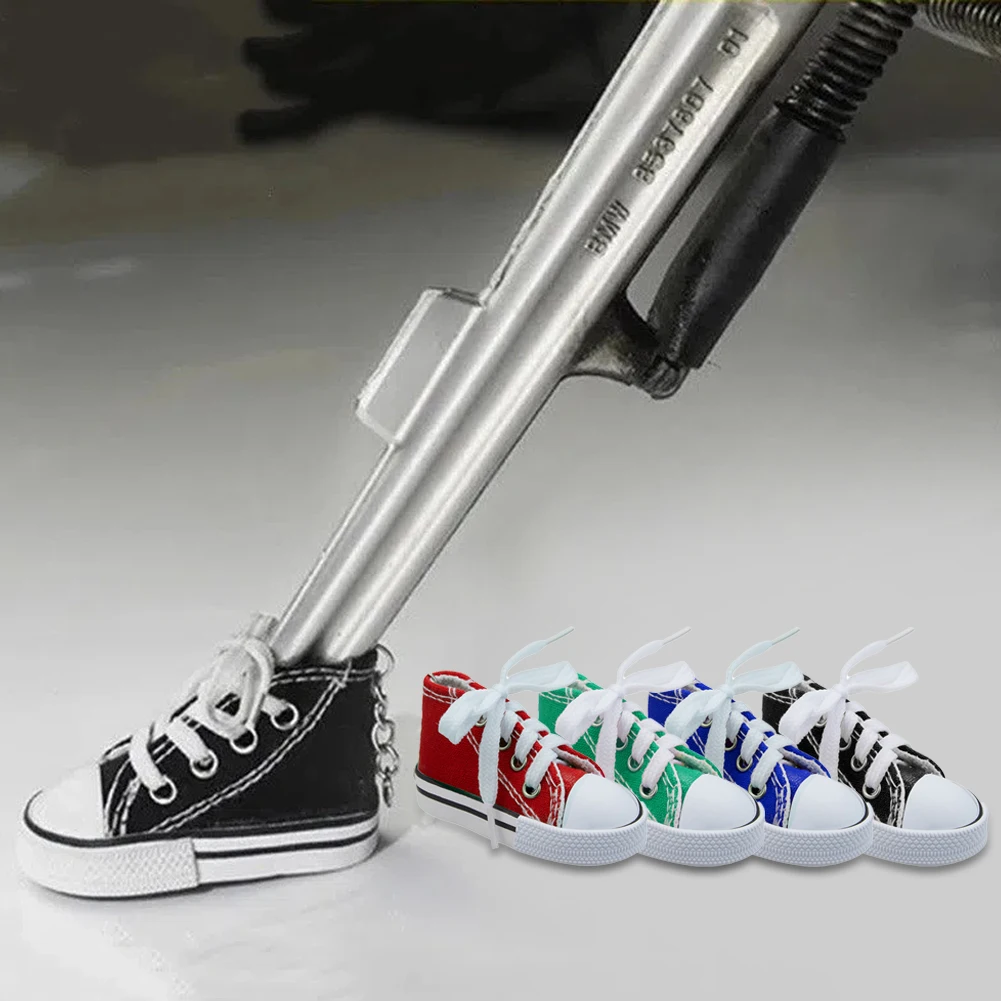 1PC Motorcycle Side Stand Grappige Leuke Mini Schoen Voetsteun Motor Fiets Kickstand Statief Pad Voet Cover Ondersteuning Accessoires
