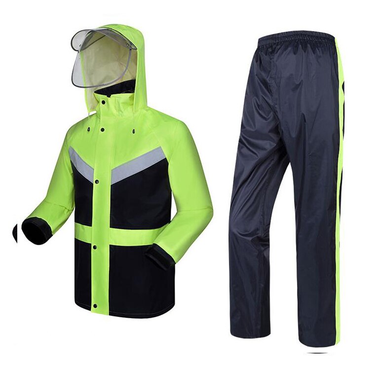 Novidade alta visibilidade moda chuva equipamento chuva casaco de chuva à prova d&#39; água reflexivo calças roupas de trabalho segurança frete grátis