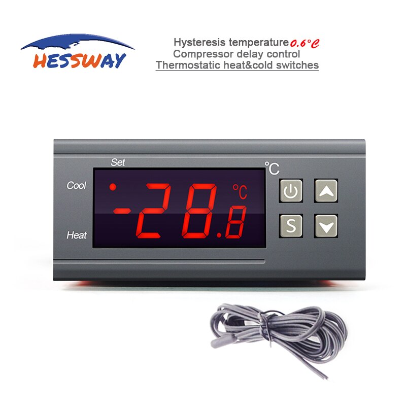 Termostato de controles termostáticos de calor y frío 220VAC 16A/10A para refrigerador de compresor