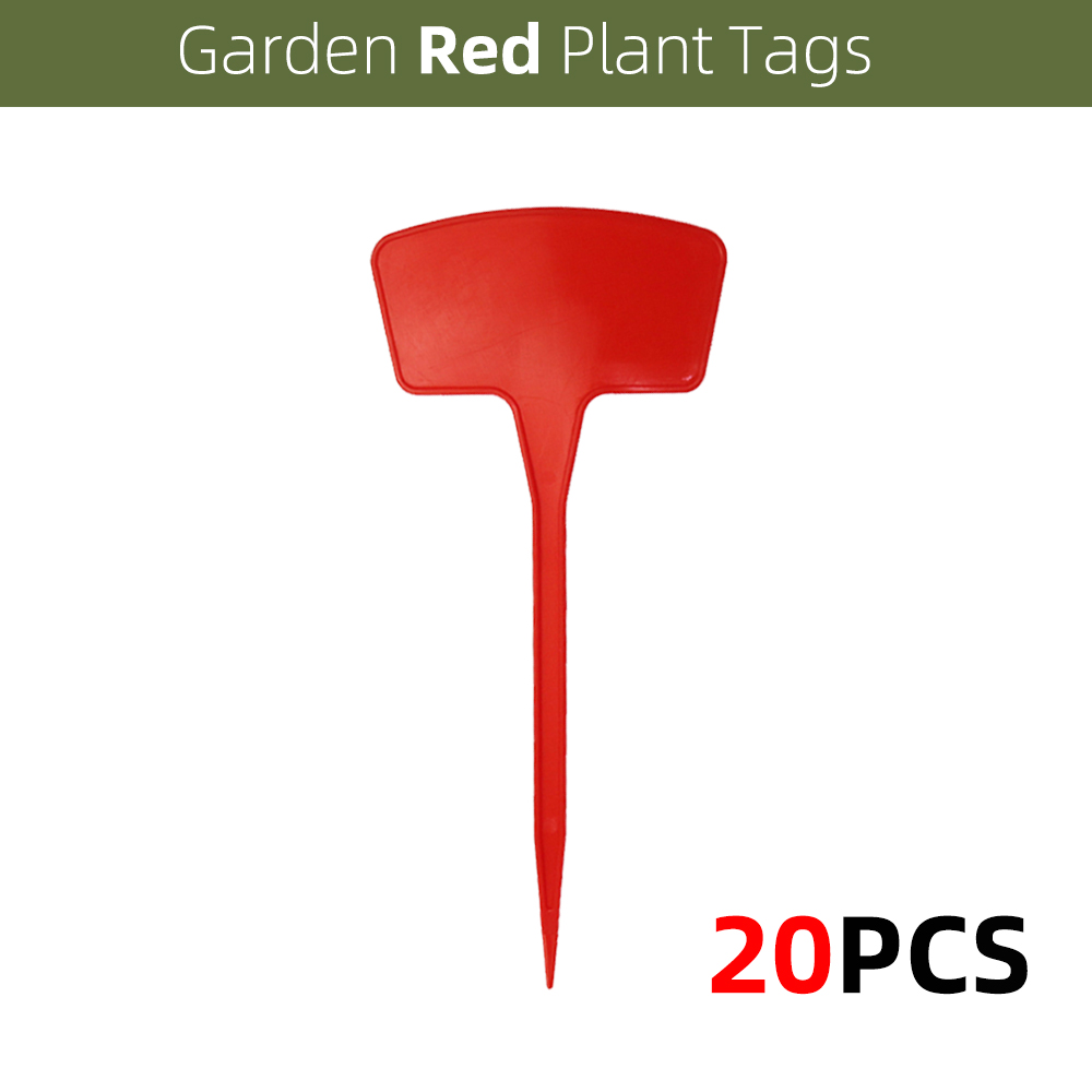 20Pcs 3Size Plastic Tuinieren Bloem Label Rood Wit Blauw Geel Plant Marker Planten Struik Teken Classificatie Tool Voor tuin: A-red / 20x45cm