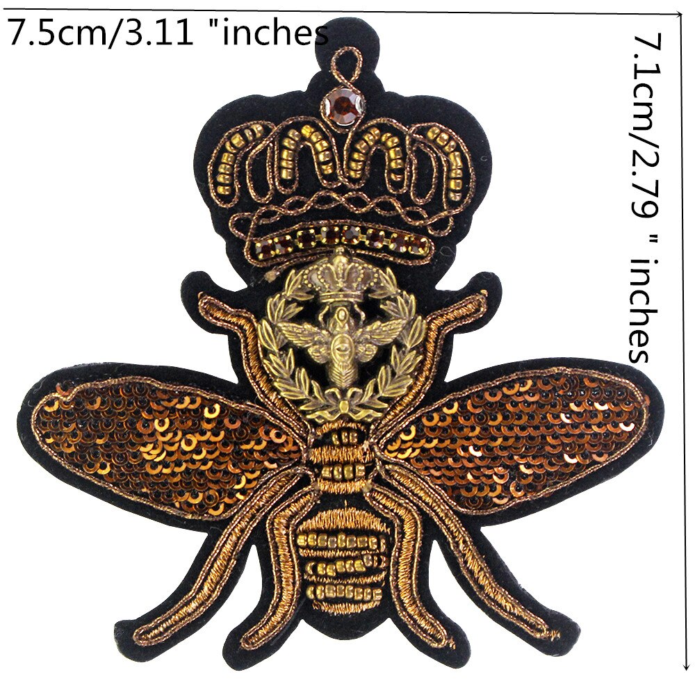 Nieuw! Borduren Kralen Bee Applique Naaien Patch Voor Tassen Schoenen Badge Diy Kleding Versierd B326: B