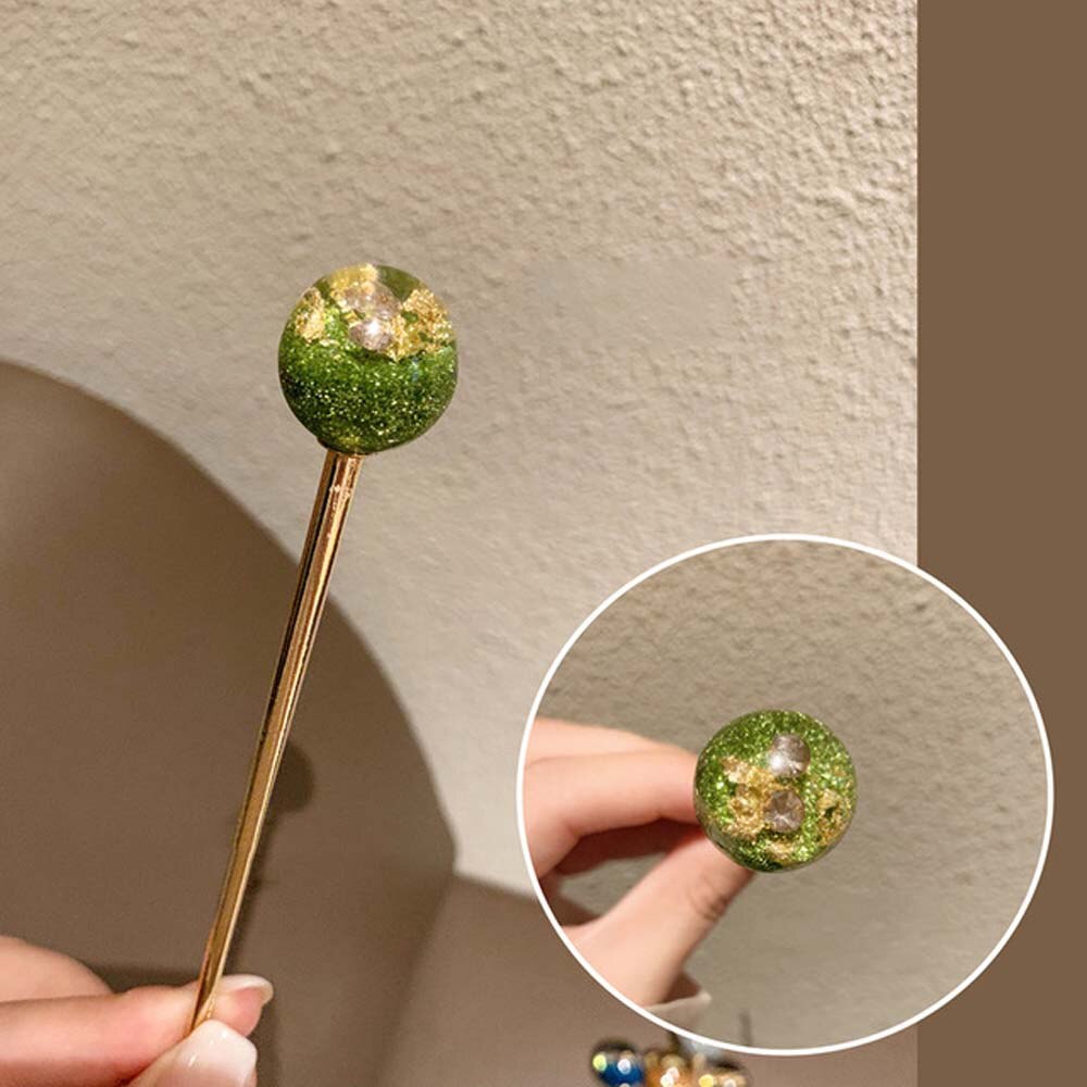 Metalen gouden kleur handgemaakte haarspeldjes voor vrouwen haaraccessoires japanse stijl gouden folie sterrenhemel haarspeldjes haarstokjes: Bg