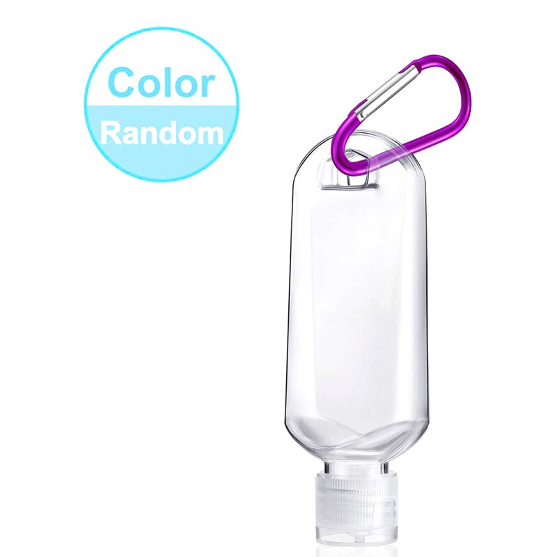 Bouteille vide de voyage désinfectant pour les mains, 30ml 50ml, support de taille, crochet, porte-clés, capuchon rabattable, bouteilles vides portables réutilisables, 5 pièces: jaune clair / 12ml