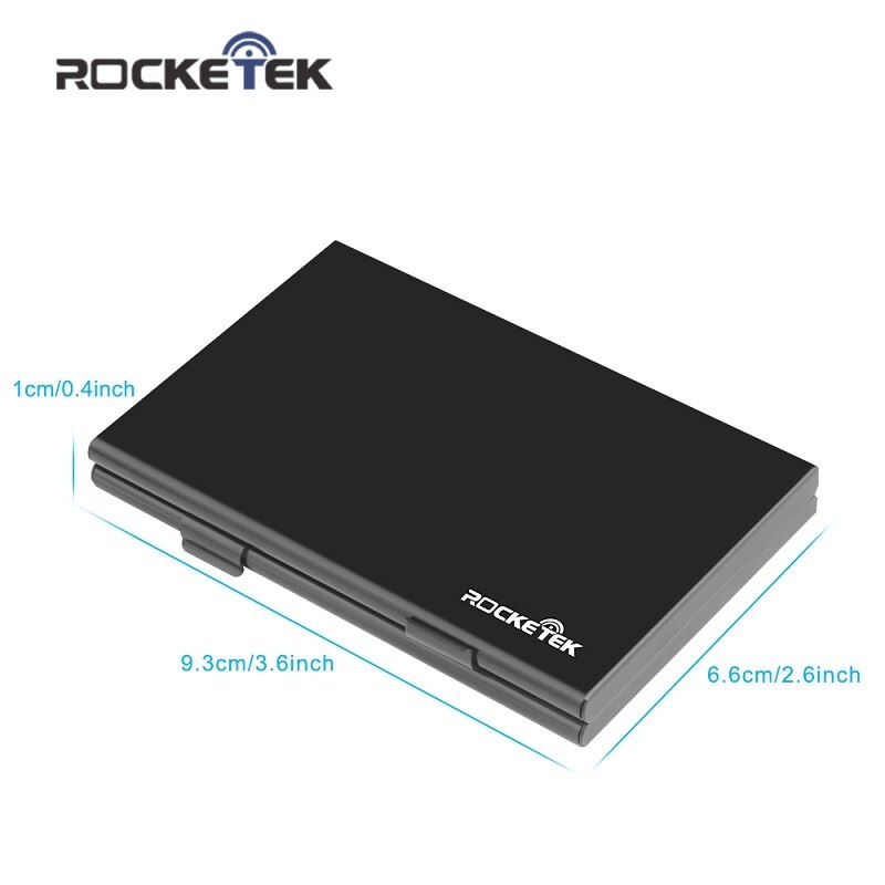 Rocketek Portable Aluminum Memory card cases for SD, CF, micro SD Memory Cards Storage Box Case Holder Protector