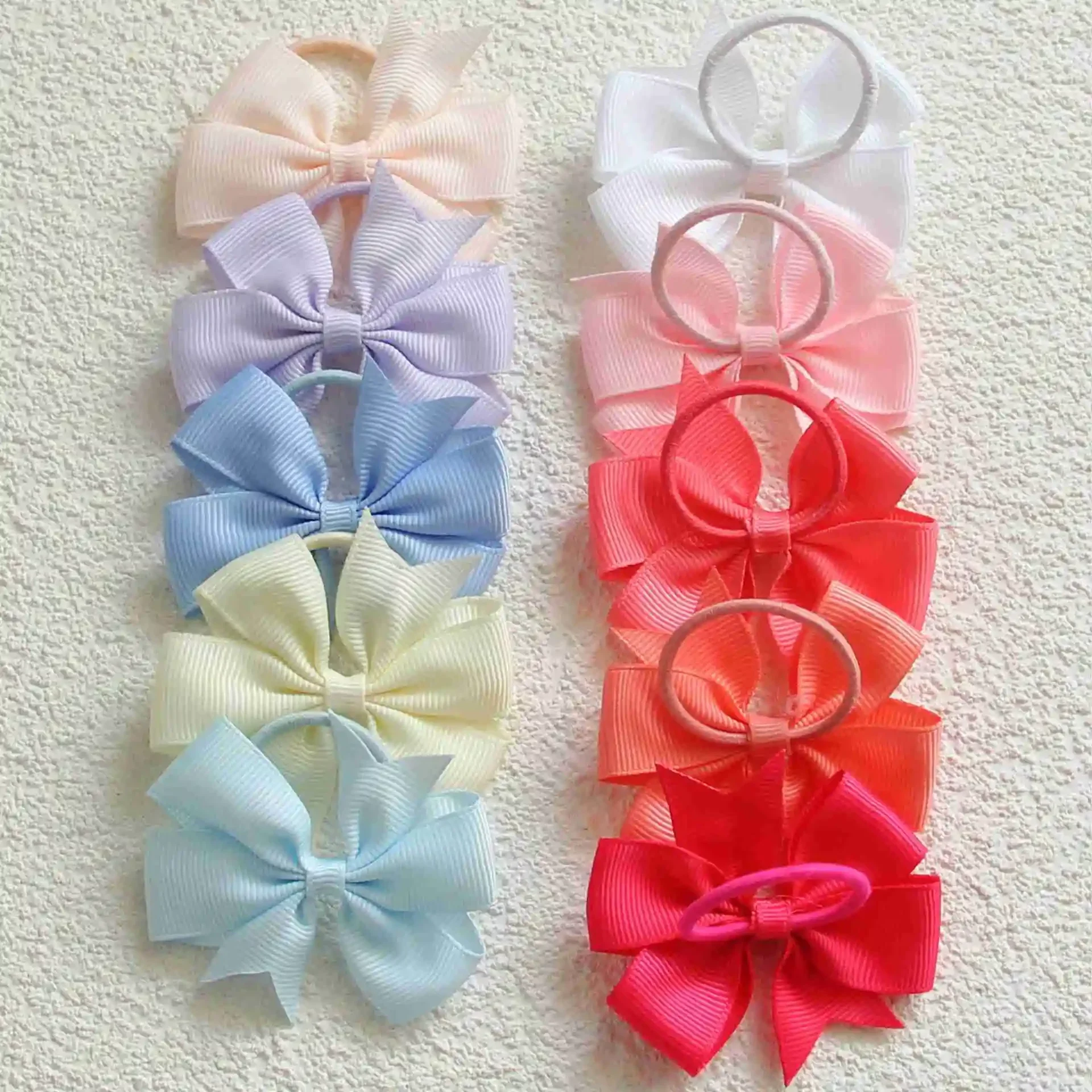 10 Uds. De lazos de 3 estilos, banda de goma elástica para el cabello, lazos para el cabello, cinta, coleta, accesorios para el cabello de grogrén, bandas para la cabeza para niña para niños