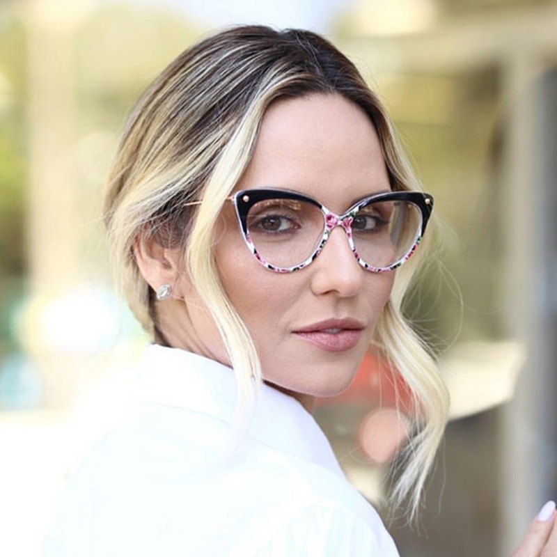 Frauen Optische Brillen Rezept Metall Beine und Acetat Rand Brille für Frauen Brillen Brillen Rahmen Katze-Auge Stile