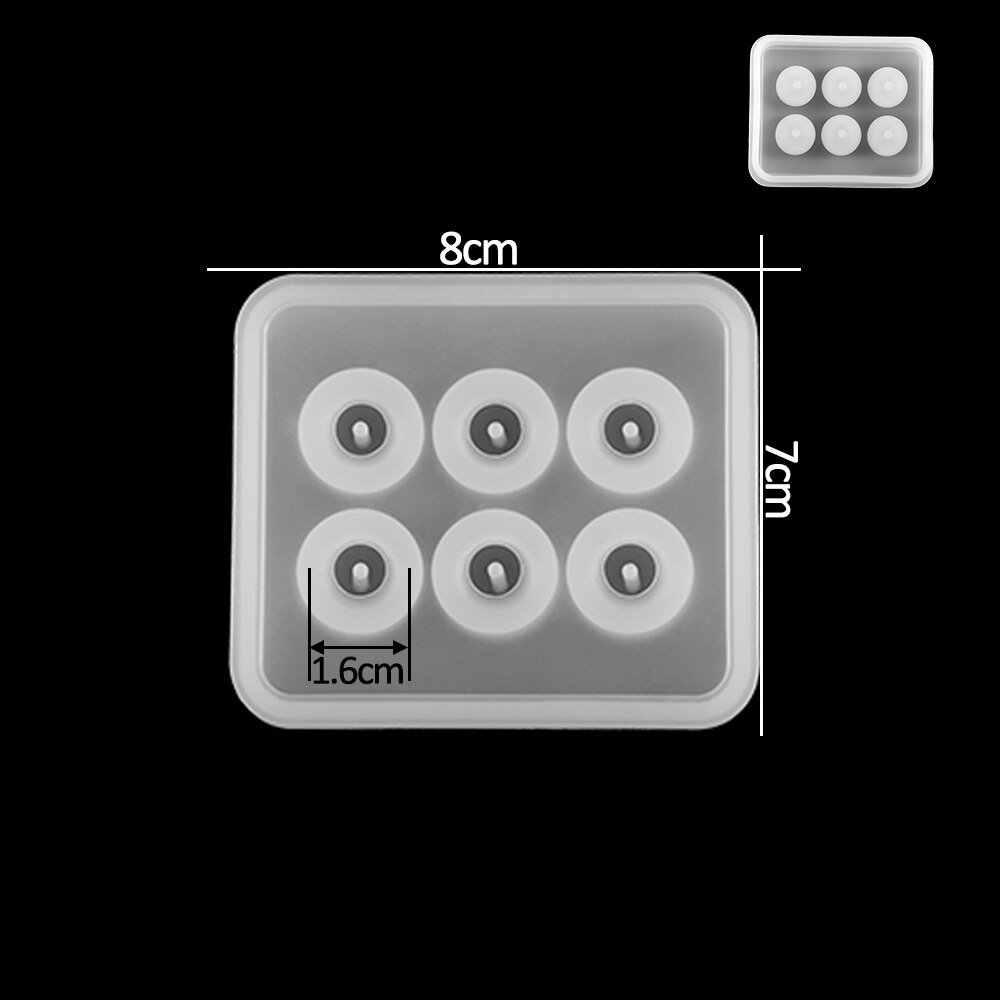12 Pieces Resin Silicone Prismatic Mold 6 Grid Square Round Casting Mold Beads Pendant DIY Jewelry Making Finding Tools: 04