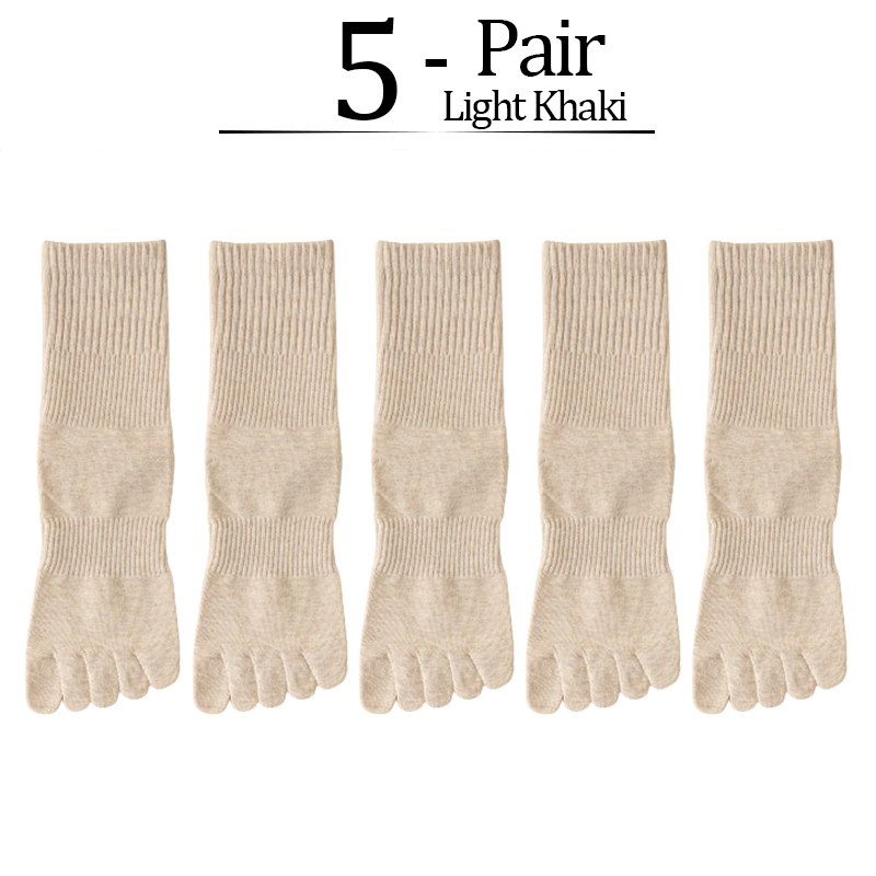 5 Pairs/lot Women Five Fingers Socks 100% Cotton Solid Colour Ladies Split Toe Sports Socks Spring Autumn Harajuku Toe Socks: Green Red