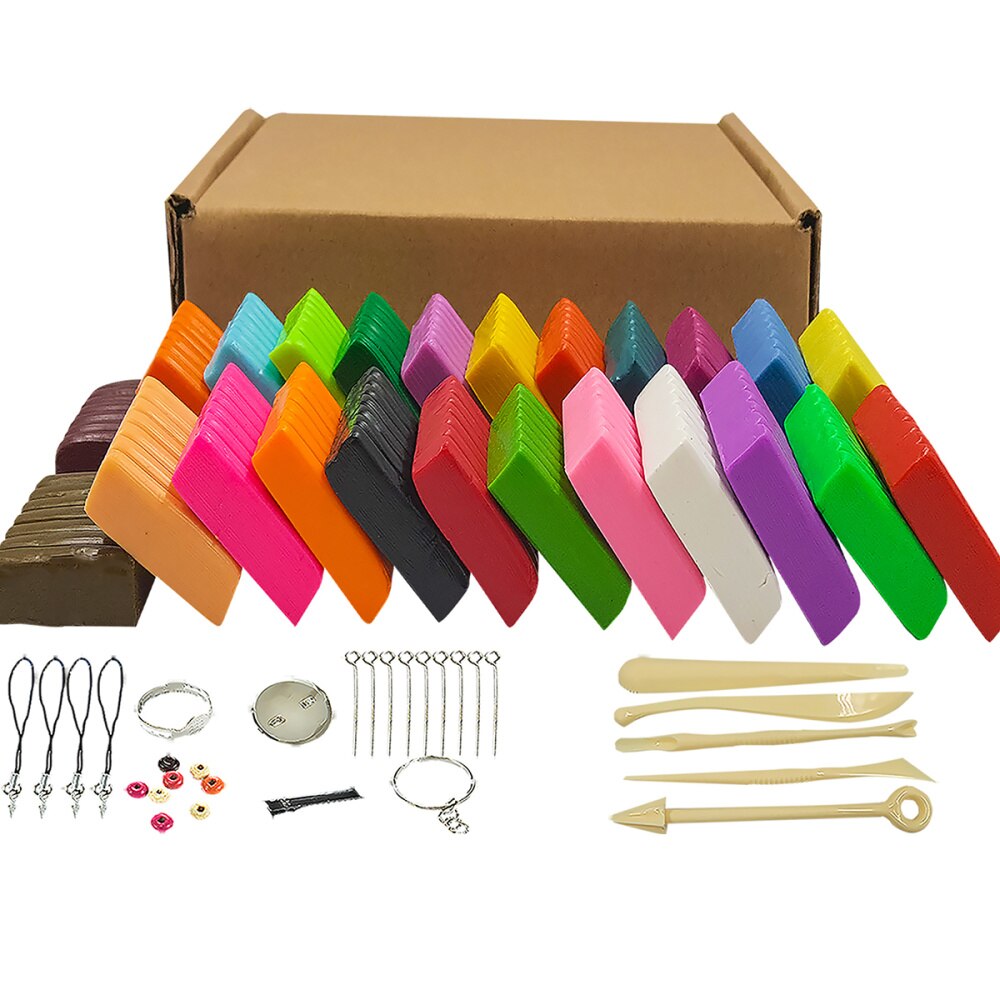 1 zestaw 24 kolorów piec robić pieczenia gliny modelina DIY zestaw modelowanie klocki gliniane z narzędziami dla dzieci dziecko