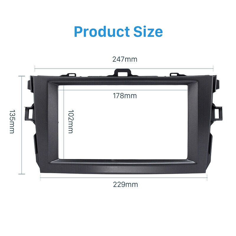 2Din Stereo Radio Fascia Plate Dash Panel Frame for Toyota Corolla