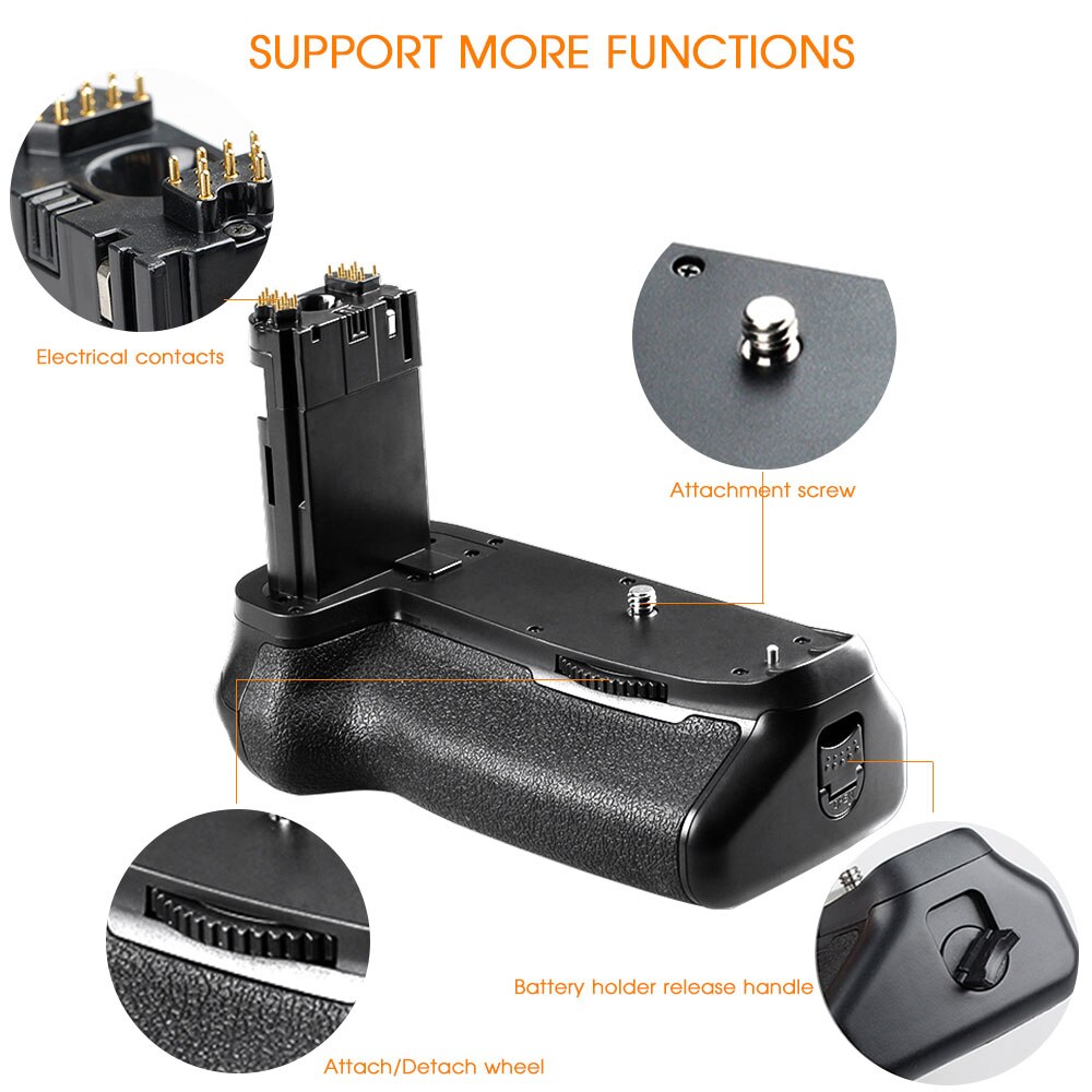 Travor Camera Vertical Battery Grip Holder For Canon DSLR Mark II 7D 7D2 EOS Battery Handle Work With LP-E6 Battery