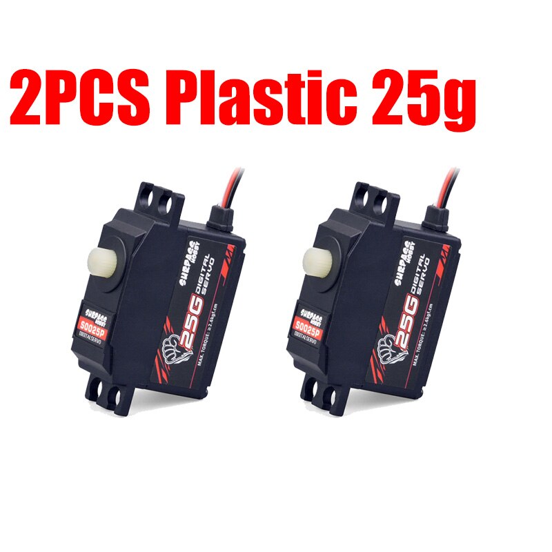 Overtreffen Hobby 17G Metal Gear Digitale Servo 25G 9G Micro Mini Voor 1/18 1/16 Rc Auto Vrachtwagen boot Vliegtuig Robot Helicoper Duct Vliegtuig: 2PCS Plastic 25g