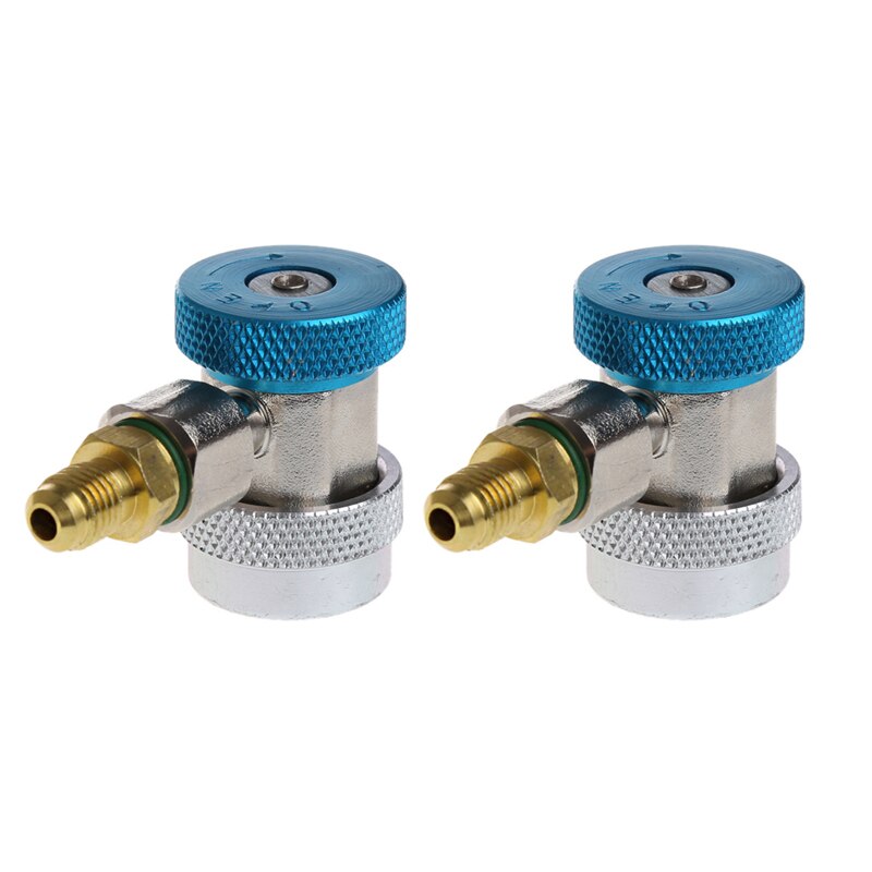 2 stuks auto freon  r134a h/l snelkoppeling adapters airconditioning koelmiddel verstelbare airco spruitstukmeter