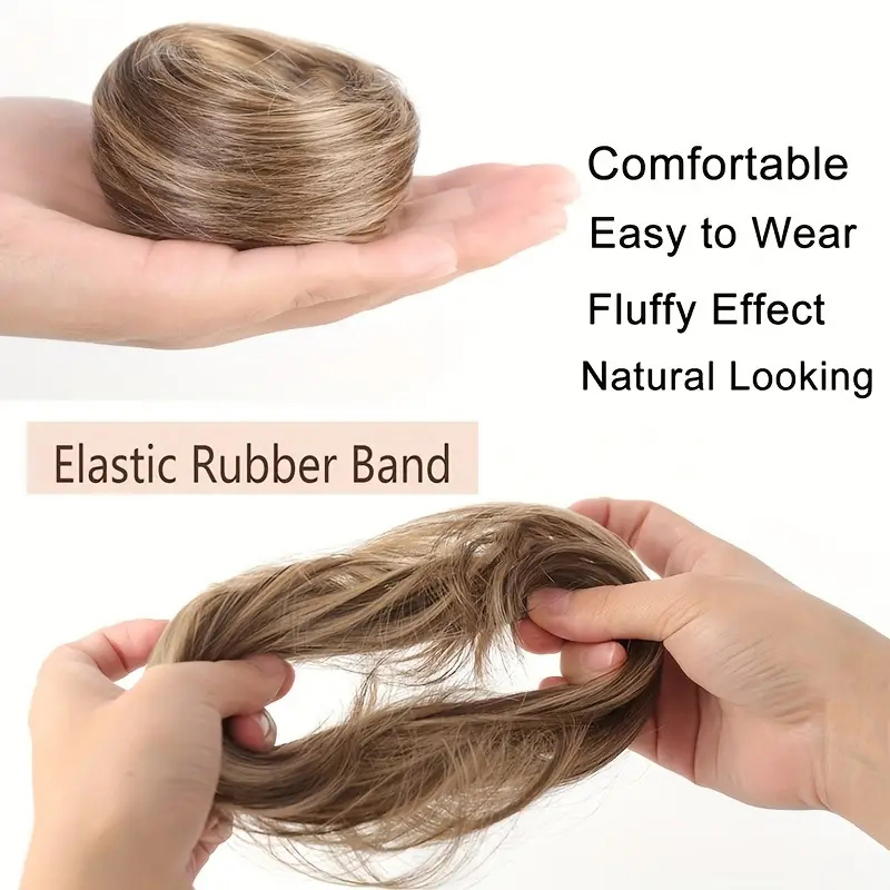 Moño básico para mujer, moño de pelo liso sintético para todas las personas, extensión de cabello de aspecto Natural para mujer