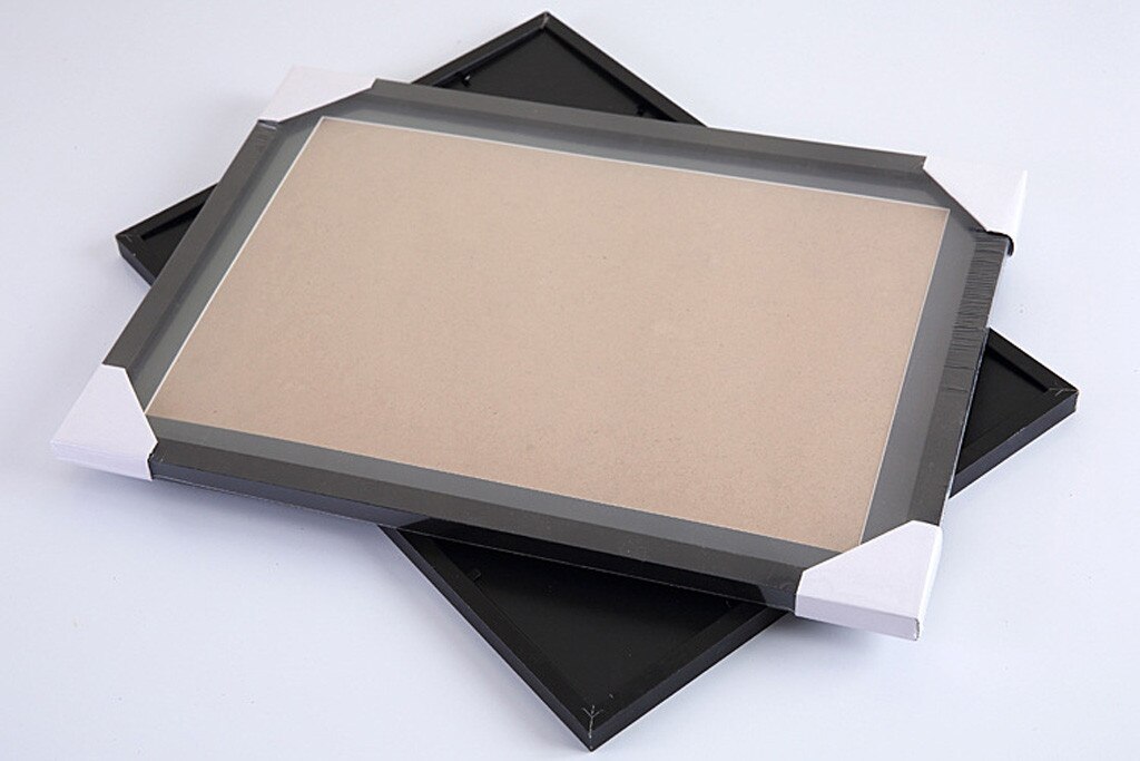 Picture frame Beige Black Shadow Box Display Cabinet Photo Frame And Linen Back Souvenir Photo Memory Box home decor diy@40