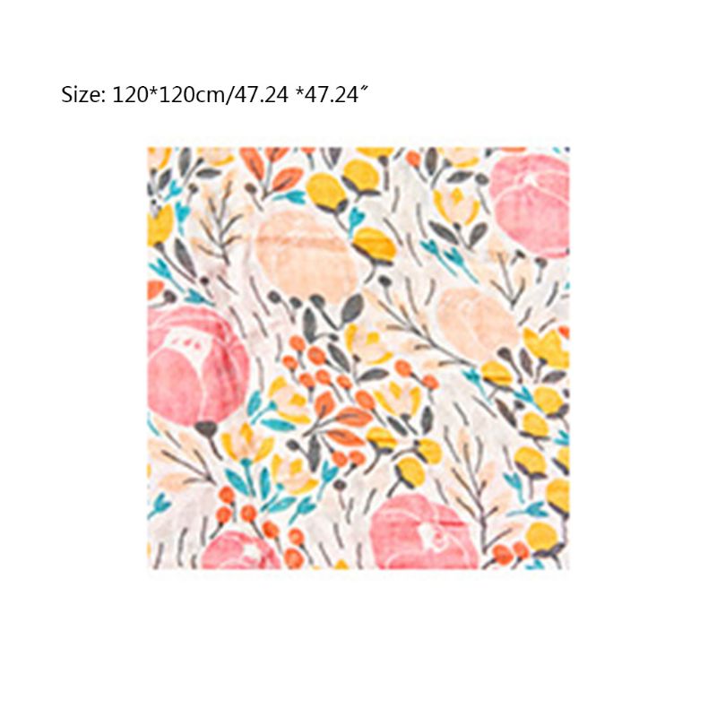 Baby muslin tæppe spædbarn trykt svøb blød åndbar 70%  bambus +30%  bomuld nyfødt sengetøj wrap håndklæde 120cm x 120cm