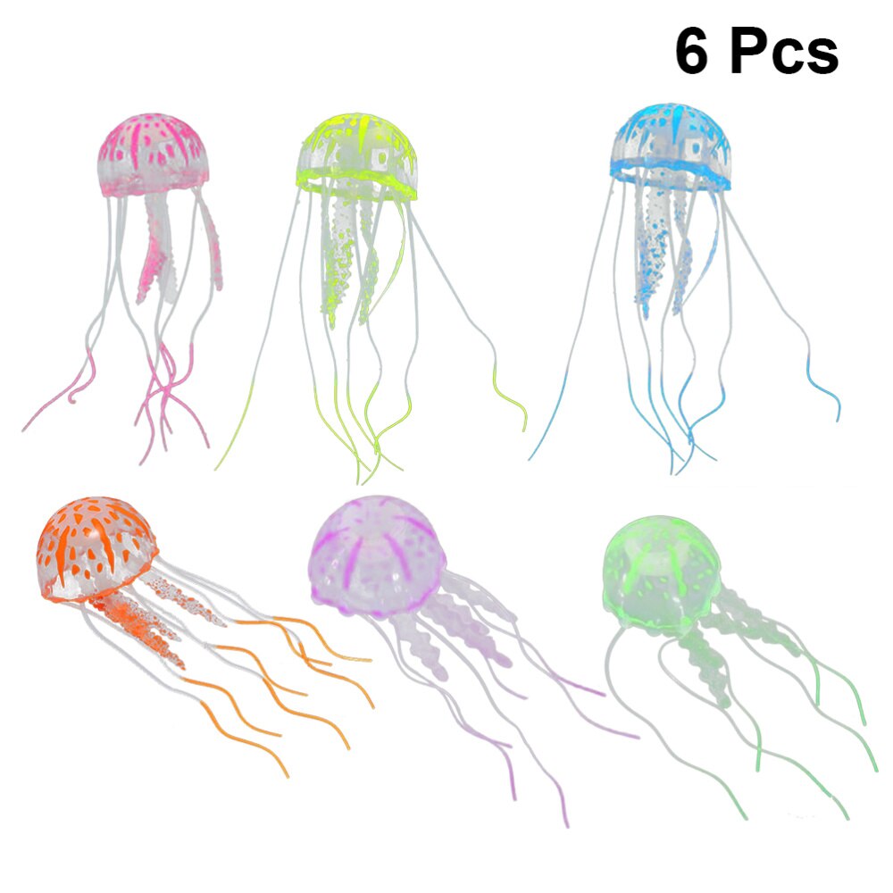 6Pcs Kwallen Decor Levensechte Exquisite Mooie Kwallen Decor Landschap Prop Versiering Voor Aquarium Fish Tank