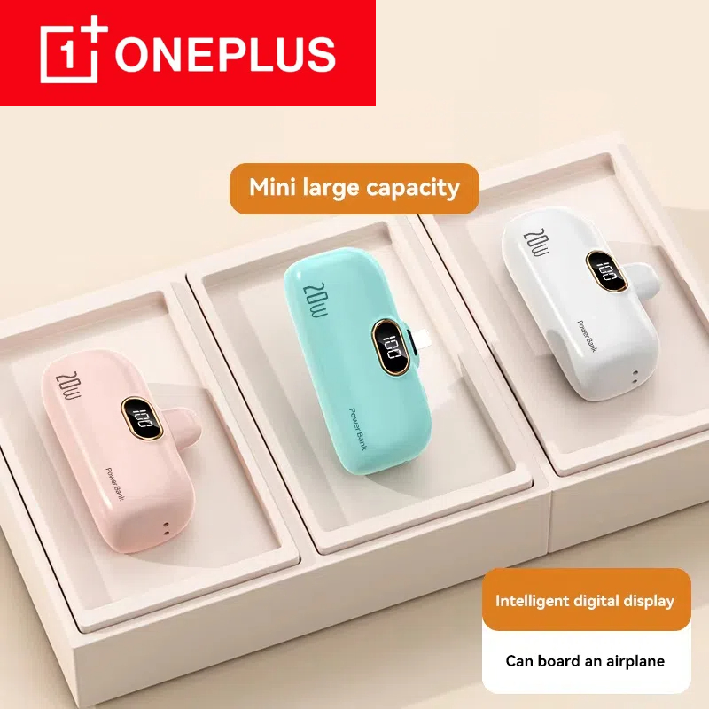 ONEPLUS 30000mAh Mini banco de energía portátil cápsula fuente de alimentación móvil batería externa de emergencia cargador rápido para iPhone tipo c
