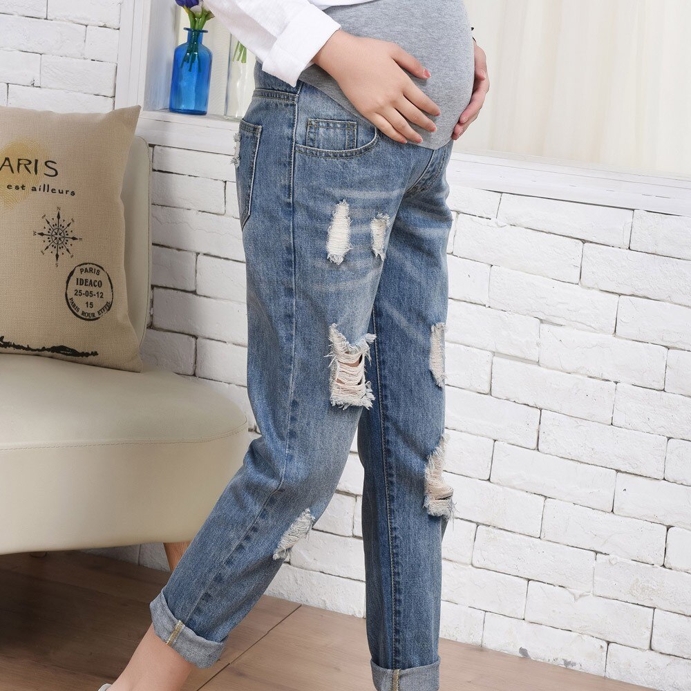 MUQGEW-jean déchiré pour femmes enceintes | Vêtements de maternité, pantalon de maternité, accessoire pour soins infirmiers, Legging grossesse # y2