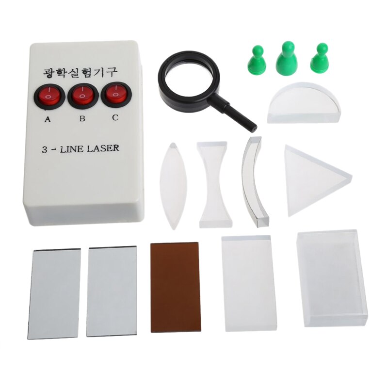 Optical Concave Convex Lens Prism Set Physical Optical Kit Laboratory Equipment