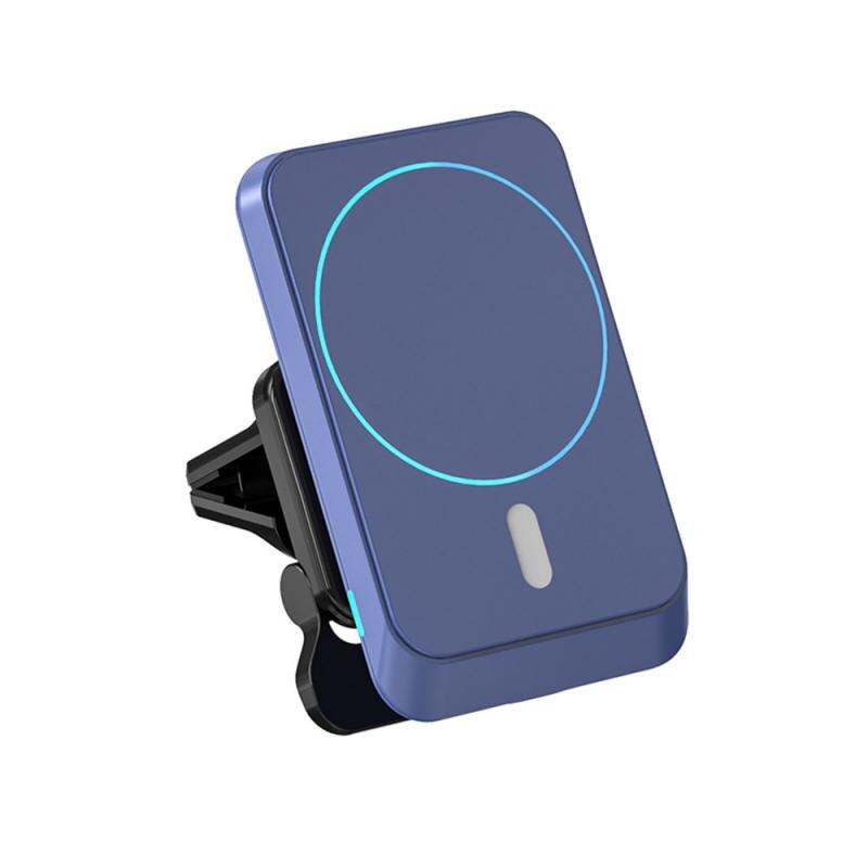 15W Wireless Charger Car Phone Holder Magnetic Wireless Car Charger Mount For IPhone 12 Pro Max Mini Magsafing Fast Charging: blue