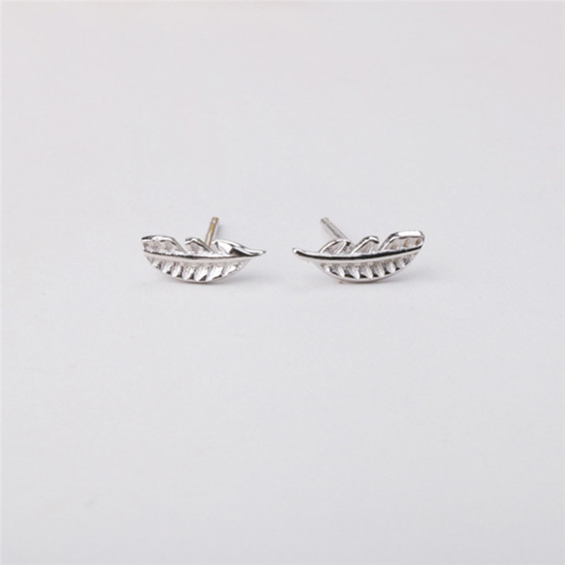 GS Plata de Ley 925 100% auténtica de las mujeres pendientes de la pluma en forma de pendientes para las mujeres las niñas Brincos joyería Oorbellen R4