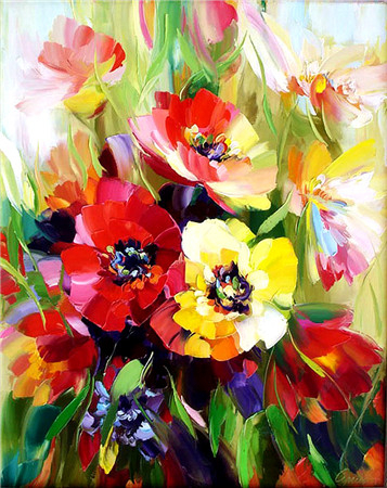 HUACAN Picture By Numbers Kits Flower Dawing On Canvas HandPainted Painting Art DIY Home Decoration