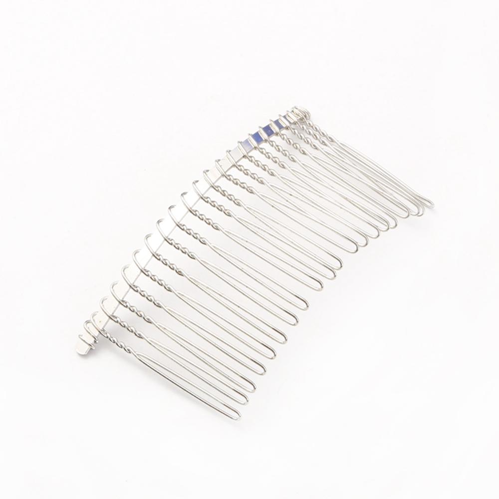 Peine de temperamento con Clip de Metal para el pelo, 20 dientes, largo, Pin para el pelo, joyería de boda personalizada, accesorios para el cabello, 1/5 Uds.: 01white K color
