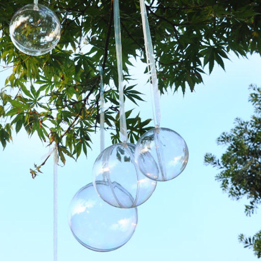 Clear Candy boxes Romantic Christmas Decorations Ball Transparent Can Open Plastic Christmas Clear Bauble Ornament