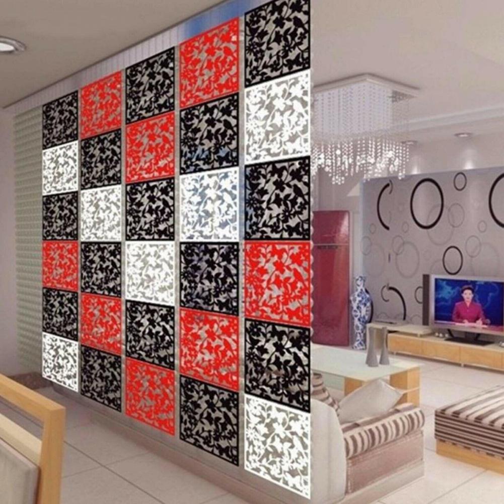12PCS 40x40CM Hanging Room Divider Living Room Partition Screen Hanging Hollow Interiors Room Curtain For Household DIY Decor
