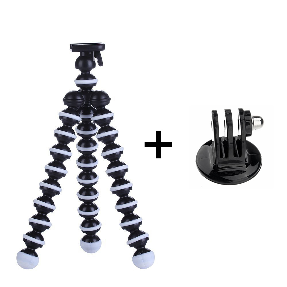 GAQOU – support de trépied Mini poulpe, support de téléphone Portable Flexible pour caméra Gopro, support de bureau pliable: Tripod with adapter