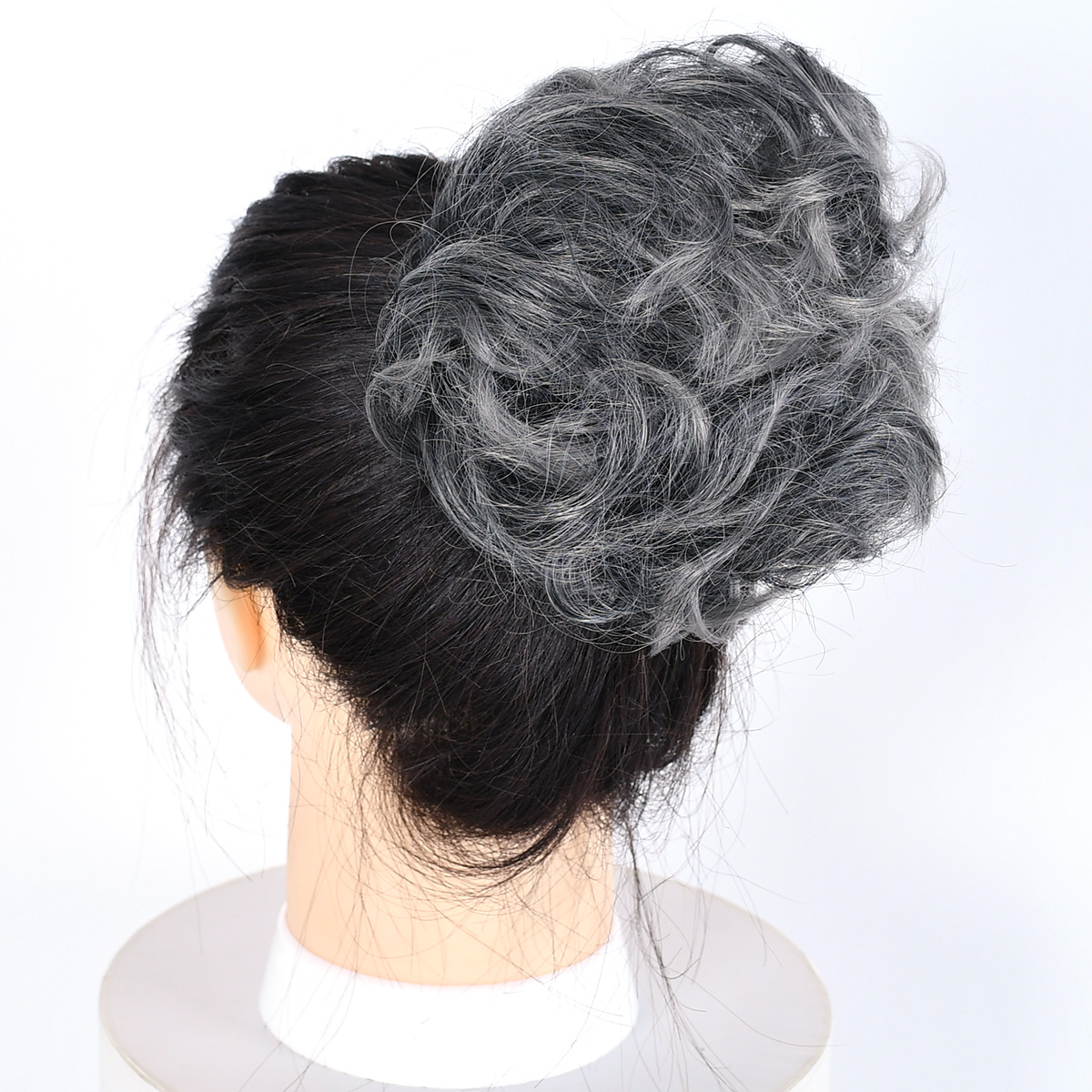Jeedou Synthetic Messy Hair Bun Chignon Donut Pad Elastic Hair Rope Rubber Band Hairpiece