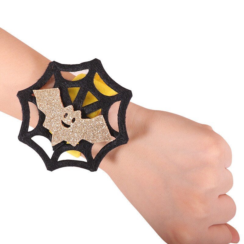 1 pièces Halloween chauve-souris citrouille araignée blanc fantôme noir fantôme tête de crâne Snap anneau Bracelet fantôme Festival fête décoration: 11