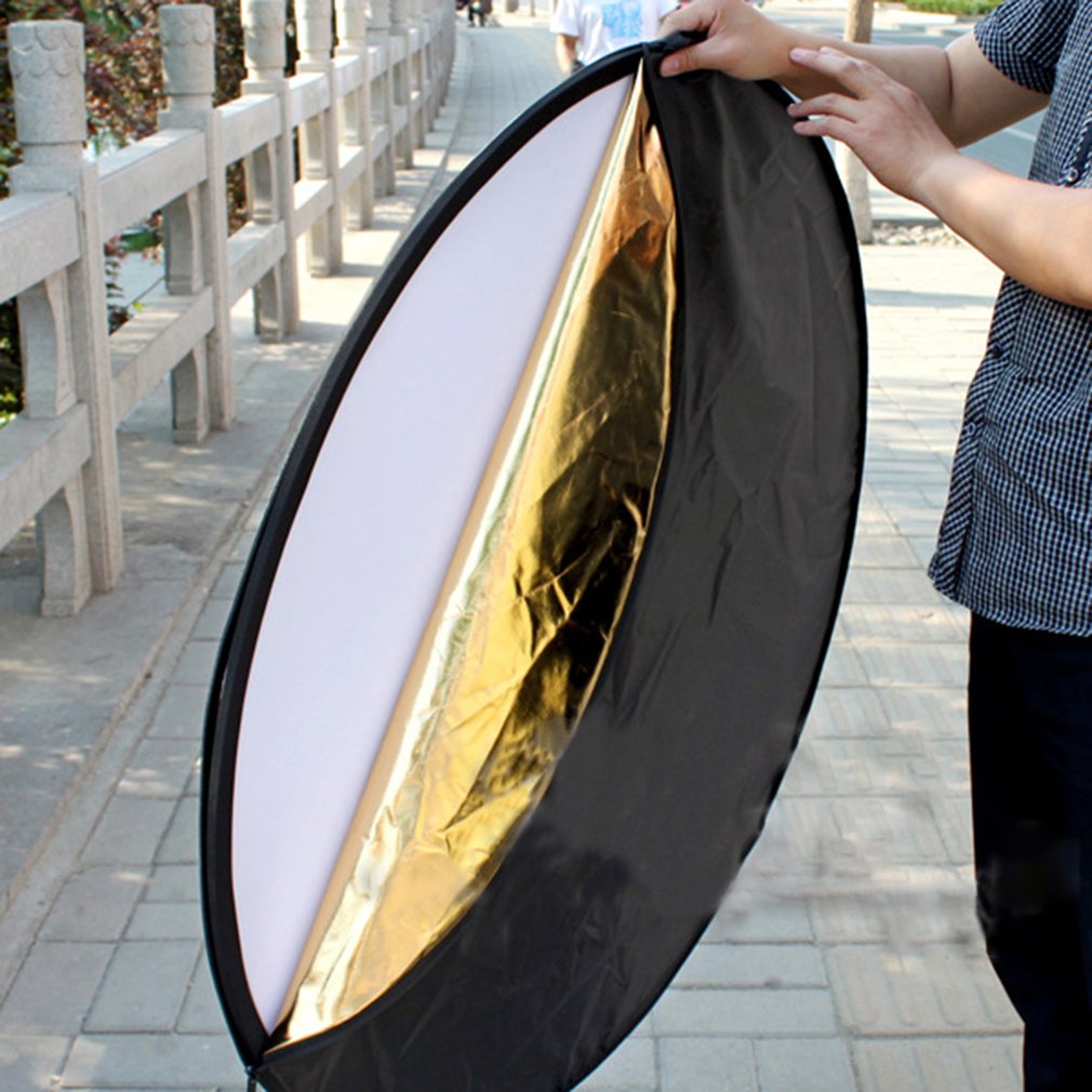 24" 60cm 5 in 1Portable Collapsible Light Round Photography Studio Photo Oval Collapsible Light Reflector handhold photo disc