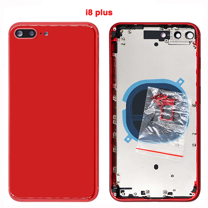 Dla iPhone 8 8 Plus wysokiej jakości tylna rama środkowa obudowa obudowa tylna pokrywa z kartą SIM czarny biały czerwony złoty zamiennik