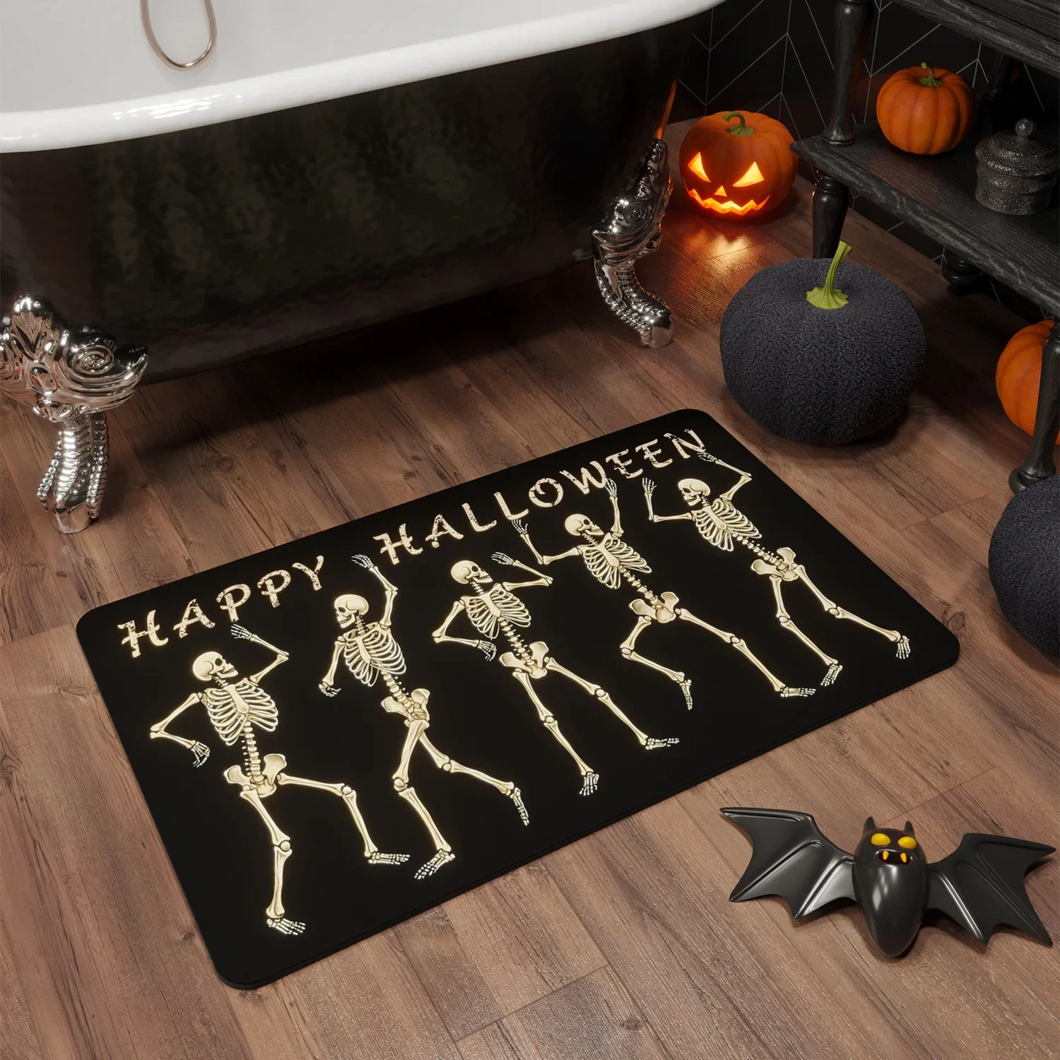 Halloween Geist bat matt Teppich weiche Kieselgur Super saugfähig schnell trocknende rutsch feste Gummi boden Teppiche: verrotten / 400MMx600MM