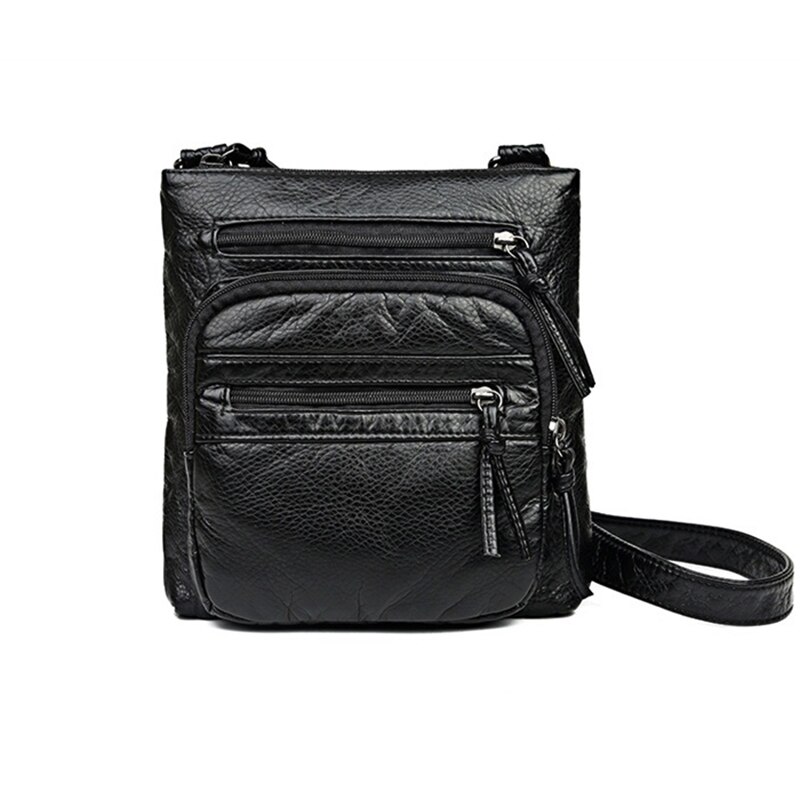 Geestock Schulter Tasche für frauen Weiche Leder Licht-luxus Eimer Tasche lässig Geldbörsen Hand tasche Geldbörse: Schwarz