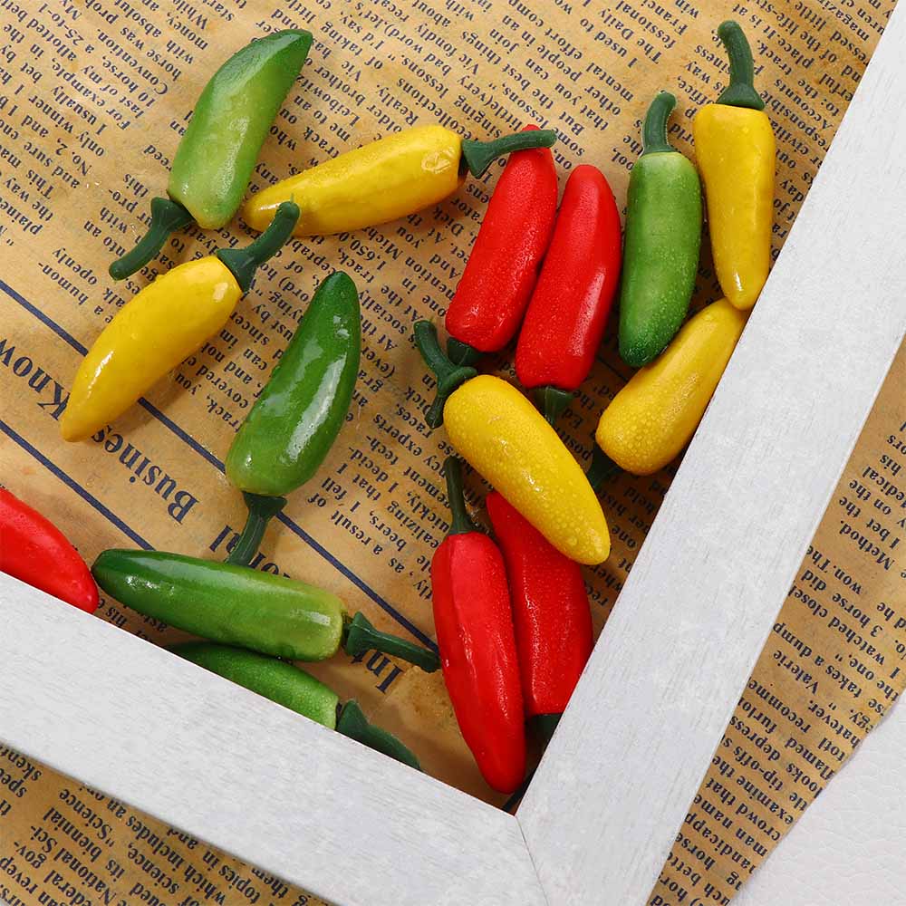 10 Pcs Artificial Simulation Chili Pepper Plants Decor Mini Plastic Fruit Vegetables Craft For Festive Party Home Decoration