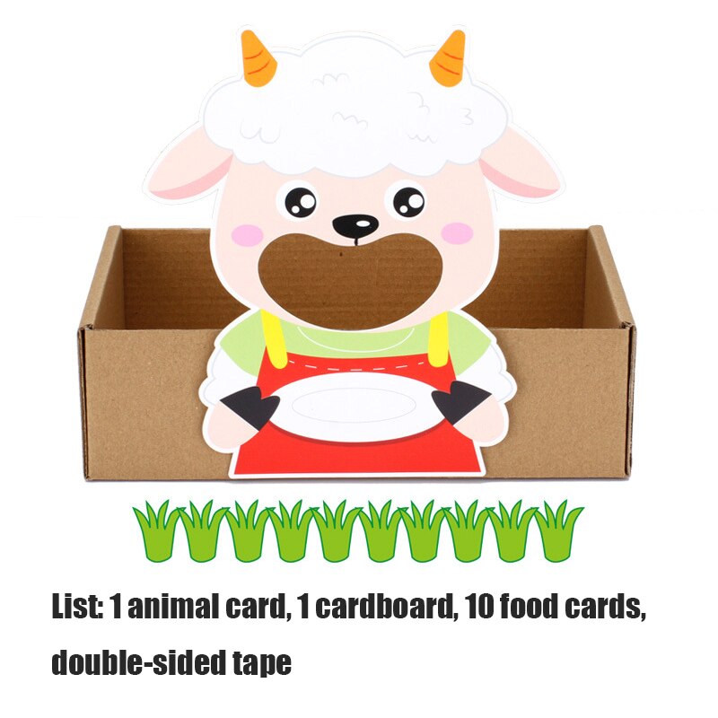 Kindergarten Activity Area Corner Toys Mathematics Play Teaching Aids Feeding Animals Handmade Educational Aids WYW: sheep