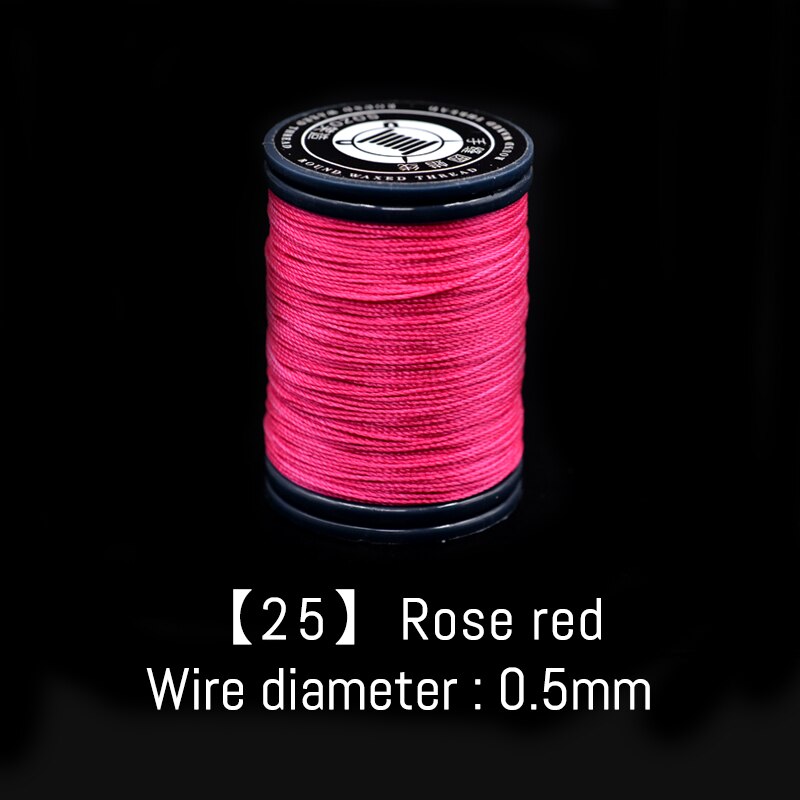 Sozo 0.5mm håndverkssylinje lær håndverksverktøy håndsydd rund vokstråd trådstreng 120m: 25 rose rød