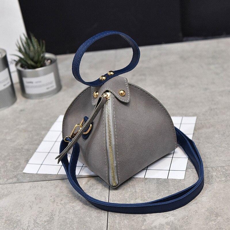 PACGOTH Trendy PU Lederen Scrub Effen Driehoek Zongzi Polsbandjes Mini Koppelingen Tote Schouder & Crossbody Tassen 1 Stuk: gray