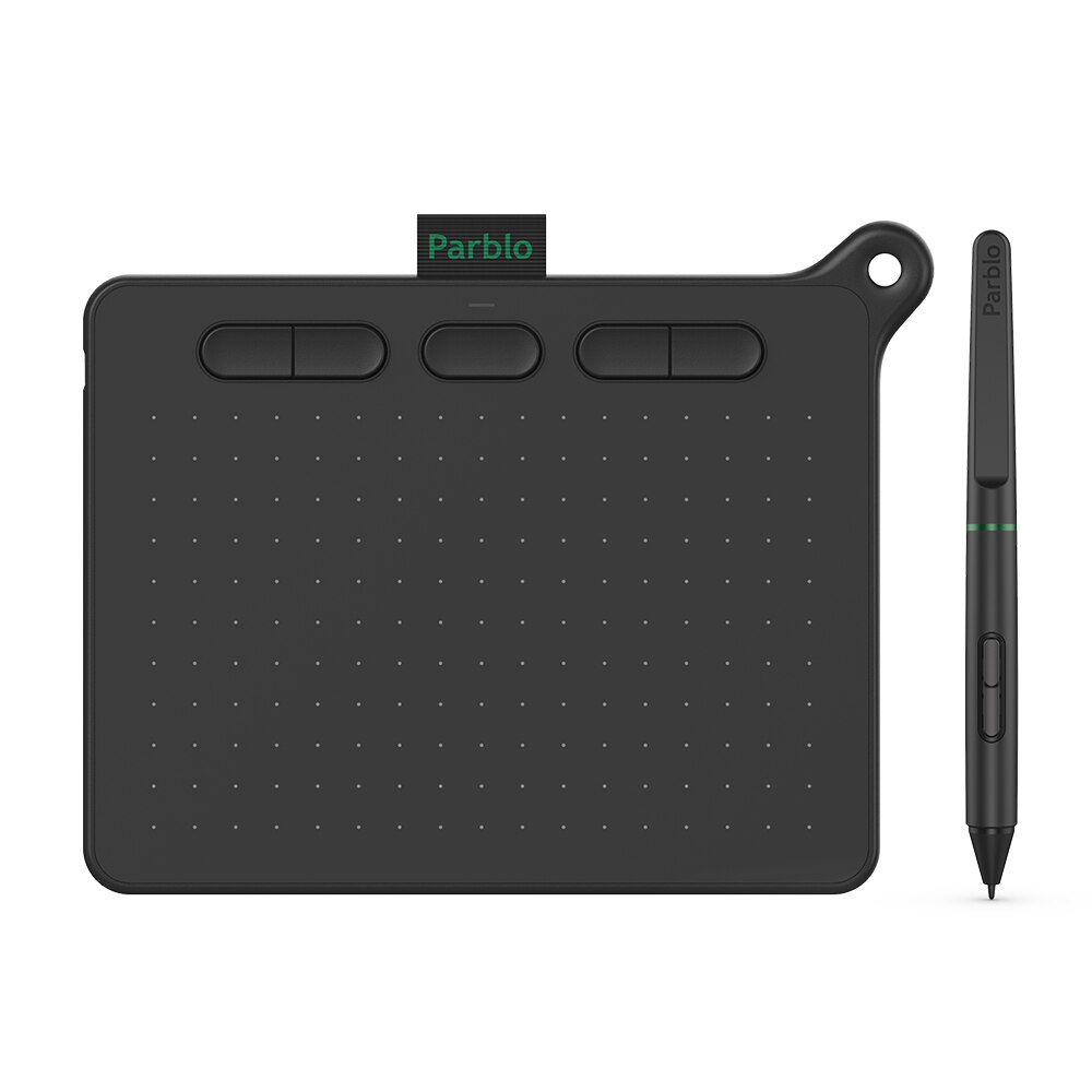 Parblo-tableta de dibujo gráfico Ninos S, artístico de firma, bolígrafo de presión 5080LPI, compatible con teléfono Android, 8192: Black