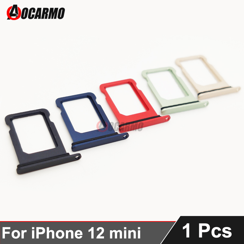 Para Apple iPhone 12 mini bandeja de tarjeta SIM individual cajón con ranura negro blanco rojo verde azul piezas de repuesto