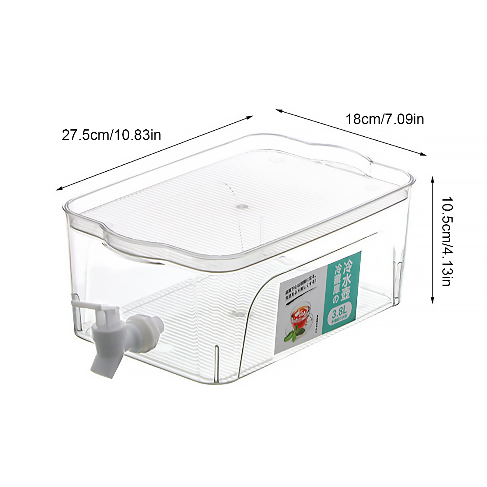 3.8L Large Capacity Beverage Dispenser Plastic Water Juice Drink Pitcher Box with Tray for Fruits Leak Proof Drink Dispenser