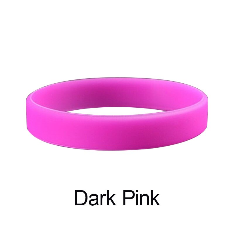 12 Color Silicone Rubber Elastic Sport Wristband Cuff Bracelets Bangles For Women Men Popular Simple Accessories: Rose Red 