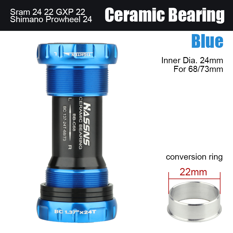 HASSNS Central Movement Bicycle Bottom Bracket Mtb Hollowtech Central Movement Mountain Bike Ceramics BB For Integrated Crankset: Brown